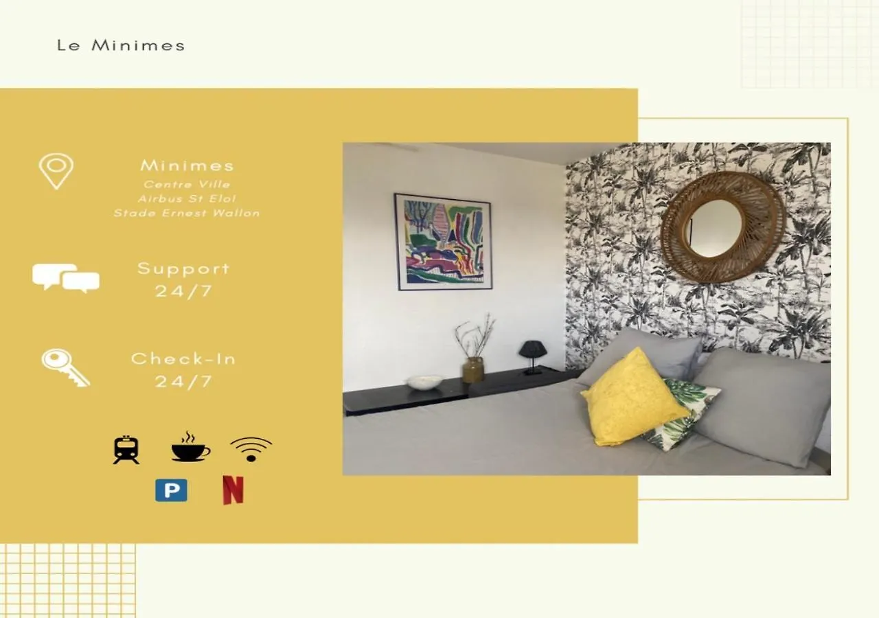 Minimes Studio - Metro 5 Min - Parking Prive - Entree Autonome Toulouse 0*,